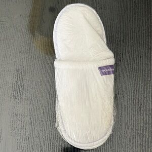 White Slippers with Purple Accent